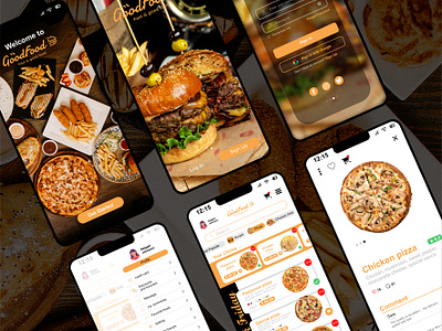 Food ordering app_GoodFood app moblie application cafe fast food food graphic design restaraunt shop ui