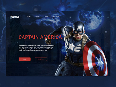 Captain America Landing page design landing
