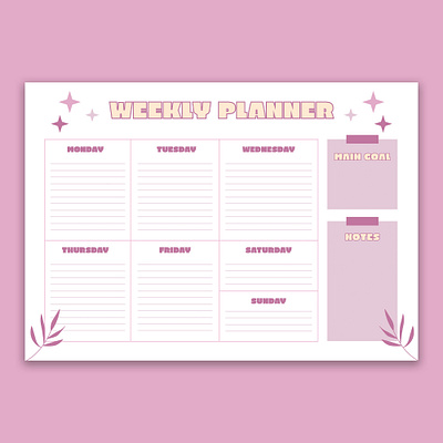 Weekly Planner Design calender daily planner design graphic design graphics design illustrator monthly planner planner weekly planner