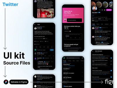 Make Twitter UI your own app design branding design editable figma free kit mockup product product design social media template twitter ui ui design ui kit ui ux web design website x app