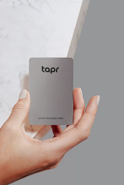 Tapr Smart Business Card. Design smart card brand branding card design delaware designbusiness digital business card digitalcard graphic design gray card illustration logo minimalistic personalprofile pring style tapr tapr bio usa vcard vcard design