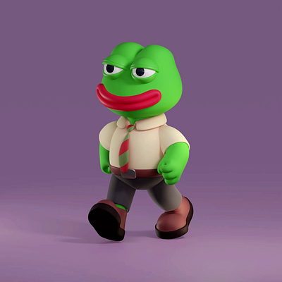 Pepe walk 3d animation blender pepe render