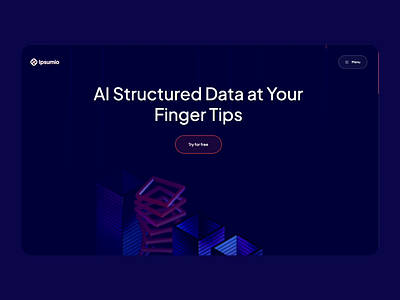 AI Structured Data Landing Page 3d animation blue charts desktop digital landing page loop motion graphics navy orange spline webflow website