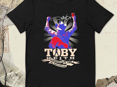 Toby Keith Country Of The Red White And Blue signature t-shirt