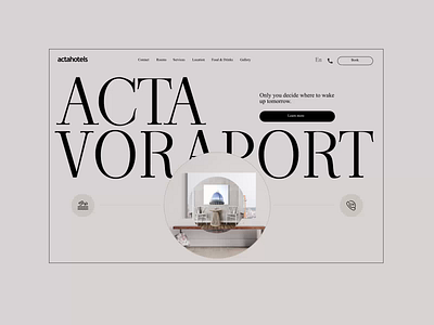 Acta Voraport Hotel. animation motion graphics ui