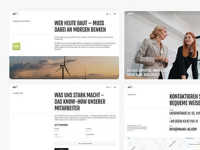 Maxar AG — Website Pages branding construction company ui ux website