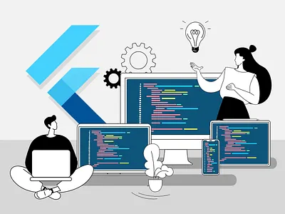 Flutter for Cross-Platform Development 3d android animation branding cross platform design flutter graphic design illustration ios logo mobile app mobile app development motion graphics ui