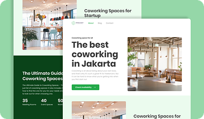 Landing Page Design Exploration for Coworking Spaces Website branding design landing page ui ux website