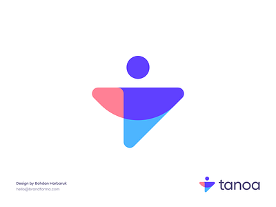 Tanoa – Logo Design (unused) arrow bowl branding colorful fly graphic design growth human icon letter t logo mark modern multiply overlap overlay performance t transparent web3