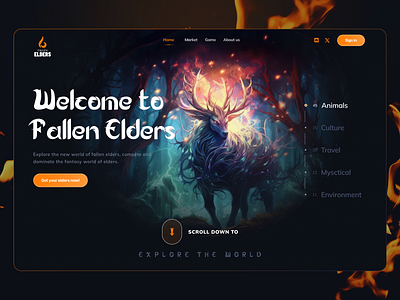 Fallen Elders design homepage landing landing page marketplace mystical mystical web nft platform ui ux web ui