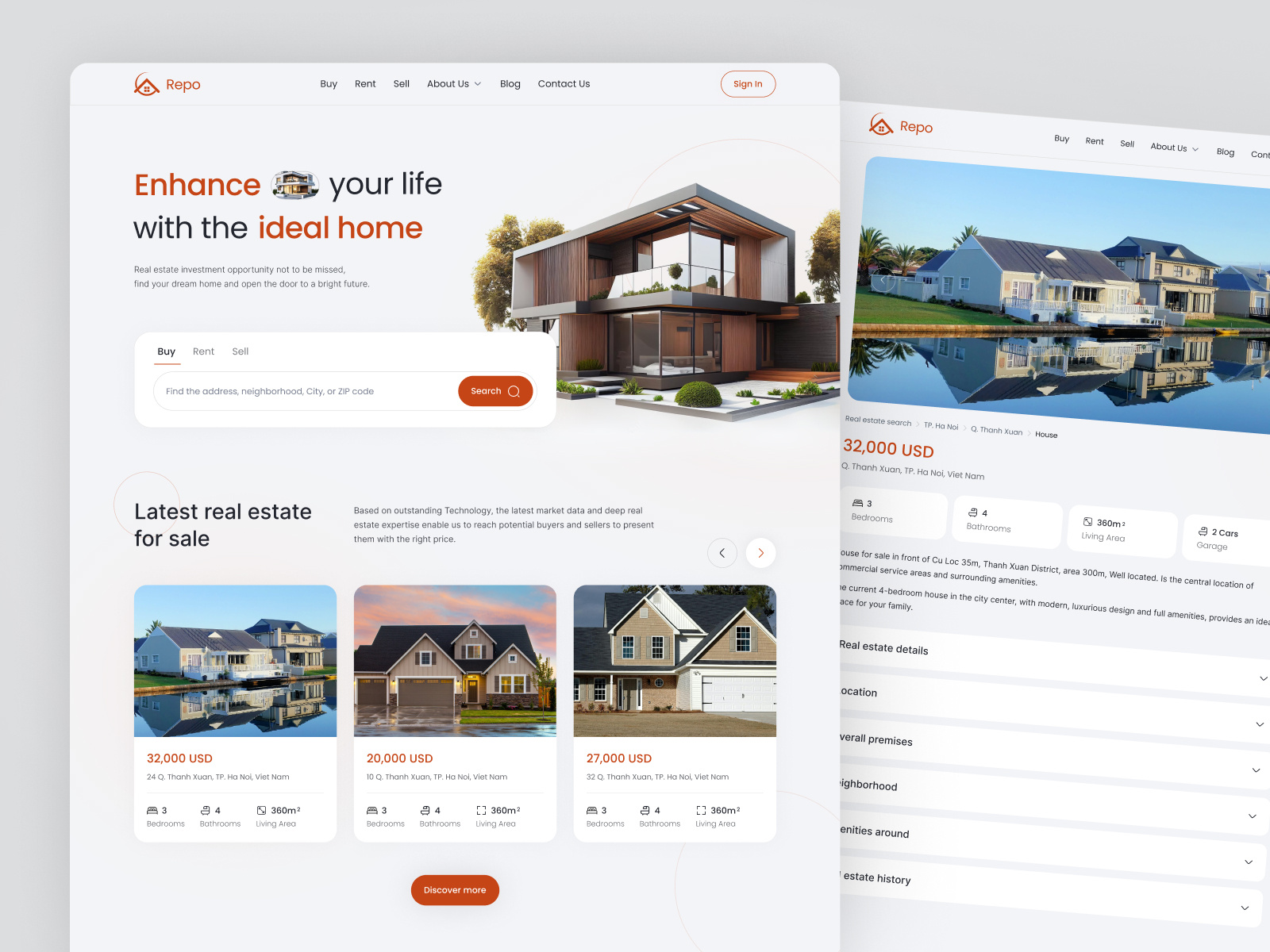 Website Design | Real estate branding design house investment landing page light property real estate ui uiux user interface web website