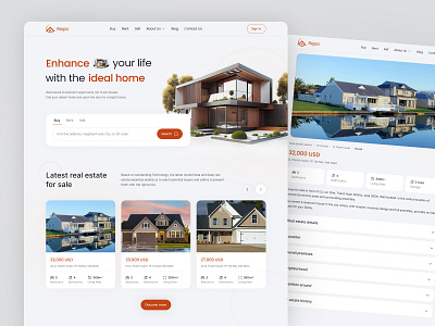 Website Design | Real estate branding design house investment landing page light property real estate ui uiux user interface web website