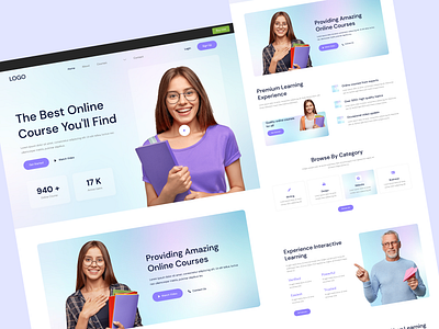 E-Learning Website e learning e learning website education education website figma landing page landing page design learning platform saas e learning website ui design ui ux uiux design ux design web website