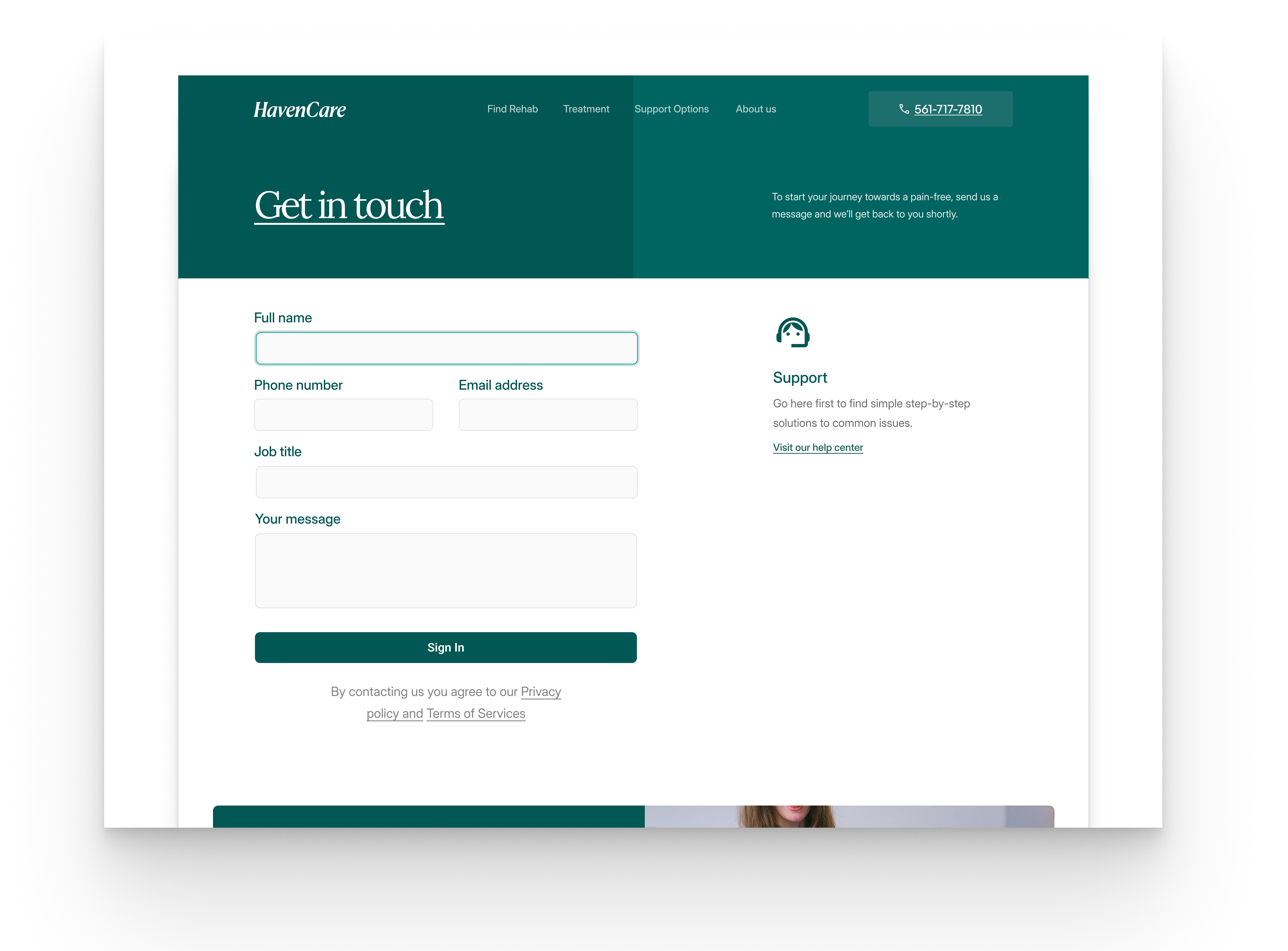 HeavenCare/ Contact us page branding design graphic design ui ux website