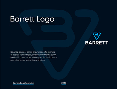 Barrett Logo Design b logo b logo design blue logo branding bv logo graphic design grid logo initial logo letter bv logo line art logo lletter b logo motion graphics typography logo