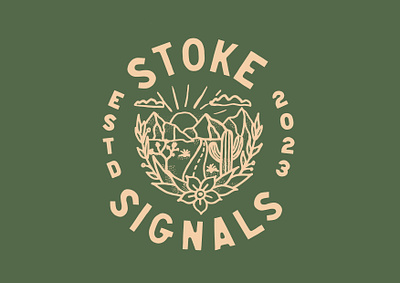 Stoke Signals Hand Drawn Logo badge band branding design graphic design hand drawn hand drawn badge identity illustration logo logo design punk tattoo traditional tattoo type typography