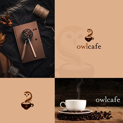 Owl Cafe Logo abstract logo brand identity design branding cafe logo coffee logo cup logo graphic design logo design minimal logo modren logo owl caffee logo owl cup logo owl logo