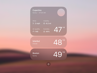 Weather widget air blur design figma inspiration landscape ui ux whether widget