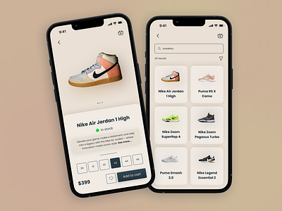 Ecommerce App Design app design mobile sneakers ui uidesign ux