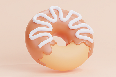 Doughnutt 3d 3d illustration blender branding design food graphic design icon illustration logo ui