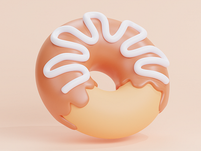 Doughnutt 3d 3d illustration blender branding design food graphic design icon illustration logo ui