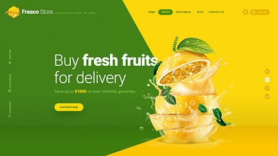 Fresh Fruit Online Store Landing Page Mock Up branding design graphic design landing page