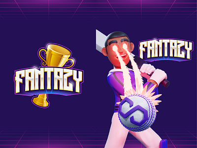 Logo - Fantazy ball bat branding cricket cricket logo f logo graphic design logo stump trophy logo web3
