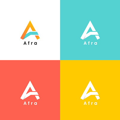 Afra brand Logo Designing || Brand Designing a logo afra logo branding graphic design letter a logo letter logo logo logo design logo designer logo designing logo in 4 background wordmark logo