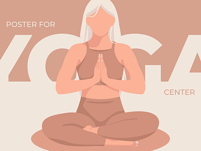 Poster for Yoga Center adobe illustrator art banner center design drawing faceless flat girl graphic design illustration meditation persona portrait poster print studio vector woman yoga
