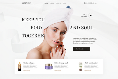 SKINCARE - Beautiful Cosmetics Website branding design typography