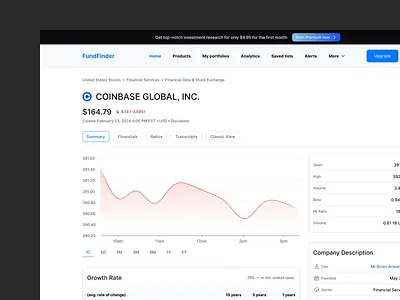 Financial Portal Concept ui