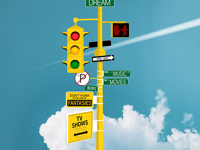 DREAM STREET design graphic design illustration street street view traffic signal typography