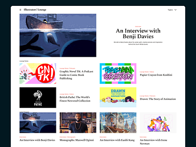 Illustrators’ Lounge Website desktop ui website