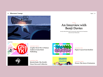 Illustrators’ Lounge Website desktop ui website