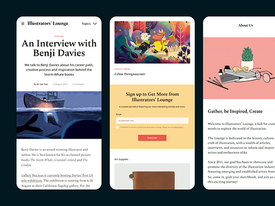 Illustrators’ Lounge Website Mobile mobile ui website
