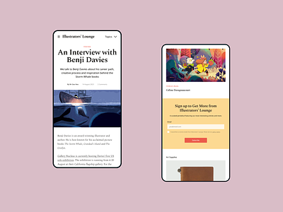 Illustrators’ Lounge Website Mobile mobile ui website