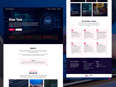 Alvar Tech- A design for CyberSecurity Services site branding css design figma graphic design html illustration logo mockups seo ui ux vector web design website