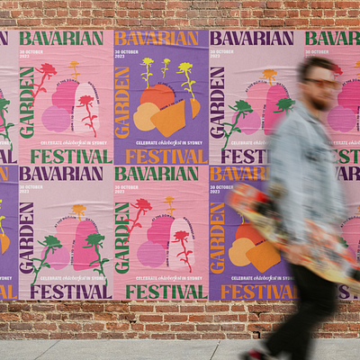 The Bavarian Garden Festival branding event flyer graphic design layout logo print design typography