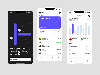 Mobile Application Personal Banking app application banking bill payment design digital wallet finance graphic design interface invest investing ios loayt logo mobile money transfer personal ui ux web