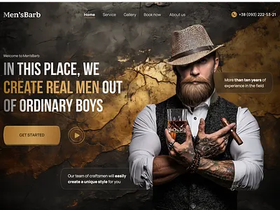 Men’sBarb - Barbershop for real men 💪 design typography ui ux