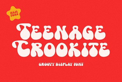 Teenage Crookite - Groovy Display Font bold branding bubble decorative design display font fonts groovy illustration logo logotype merchandise typeface ui