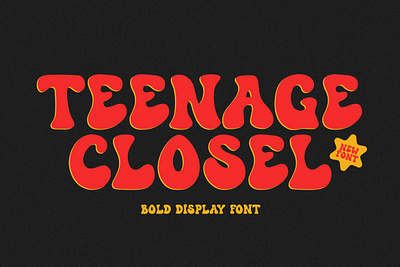 Teenage Closel - Bold Display Font 90s bold branding decorative design display font fonts groovy illustration logo logotype merchandise modern retro typeface ui vintage