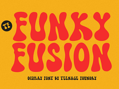 TF Funky Fusion - Display Font 90s bold branding decorative design display font fonts groovy illustration logo logotype merchandise modern retro sans sans serif typeface ui vintage