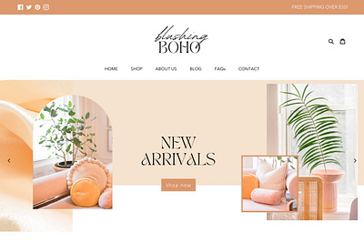 Easy Shopify Theme Blushing Bo ho boho shopify theme easy shopify theme neutral shopify theme premium shopify theme shopify shopify customization shopify design shopify template shopify theme shopify theme store shopify theme template