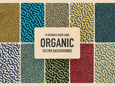 Organic Lines Maze Backgrounds abstract background biology chaos complex doodle flat geometric illustration line line art lines maze organic pattern random retro texture vector wallpaper