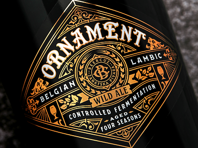 Ornament beer belgian craft design label monogram ornament packaging premium victorian vintage
