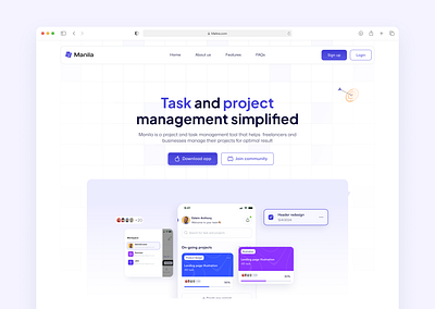 Landing Page - Task Management App design landing page product design task management ui user interface design