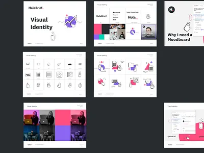 HolaBrief Visual Identity app branding briefing design digital product graphic design icons illustration logo product design ui ux vector visual identity web