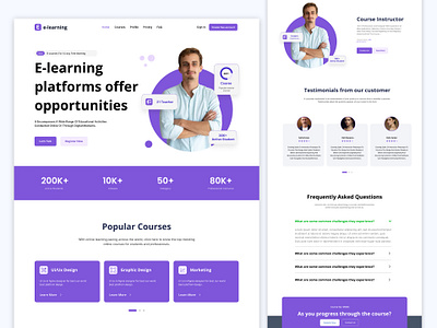 e-learning landing page dashborad landing page mobile app ui user interface design website design