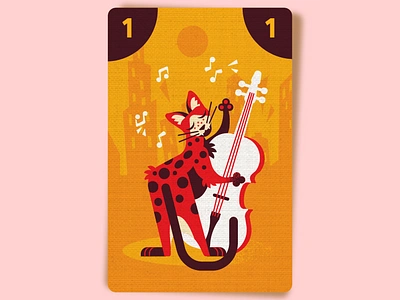 Cat Blues — Cello art board game card game cat design illustration illustrator music vector